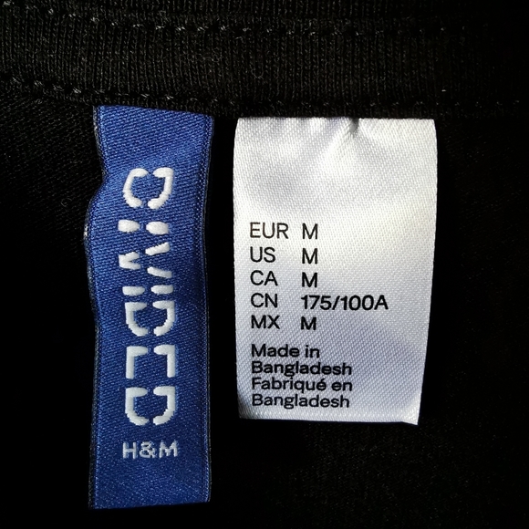 H&M Round Neck Foldover-Short-Sleeve Tee Black M - Picture 6 of 6